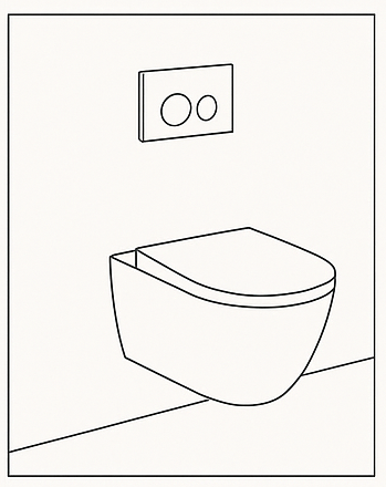 Toilette mit Unterputzspülkasten